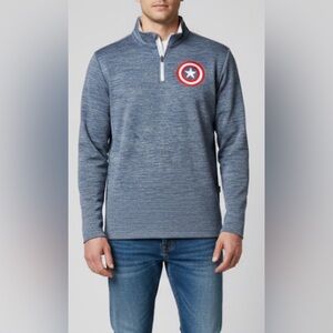 Marvel Captain America- light blue with Quarter-Zip Pullover XL